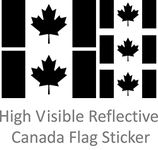 Premium Stickers High Visible Reflective Canada Flag Decal Stickers for Truck, Car, Bike, Helmet, Hardhat, Laptop, Tablet, Cell Phone, Bumper Stickers and Much More … (Reflective Black)