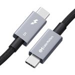 Cable Matters [Intel Certified] 80Gbps Braided Thunderbolt 5 Cable with up to 120Gbps Bandwidth Boost and 240W Charging in Black - 1m, Compatible with Thunderbolt 4/3, USB4, and USB-C