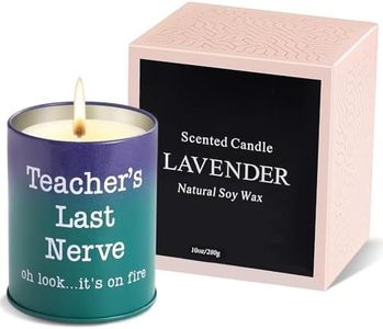 Teacher Appreciation Gifts, Teacher Candle Gifts, Unique Teacher Christmas, Birthday, Appreciation Week, Graduation,Retired,Thanksgiving Gifts, Teacher’s Last Nerve, Lavender Scented Candles (10oz)