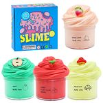 uscan Butter Slime Fluffy Slime Kit, Slime for Kids Cloud Slime Pack of 4, Scented Slime Stretchy and Non Sticky Slime Supplies Sime Kit for Girls Boys Kids Loot Bag Fillers (macaroon-pack01)