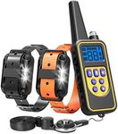 FunniPets Dog Training Collar, Waterproof Dog Shock Collar with Remote 2600ft Control Range E Collar for 2 Dogs with 4 Training Modes Light Shock Vibration Beep for Medium and Large Breed Dogs