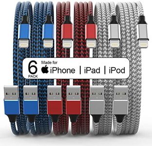 [Apple MFi Certified] 6Pack 3/3/6/6/6/10 FT iPhone Charger Nylon Braided Fast Charging Lightning Cable Compatible iPhone 14 Pro/13 mini/13/12/11 Pro MAX/XR/XS/8/7/Plus/6S/SE/iPad