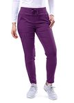 Adar Pro Scrubs for Women - Ultimate Yoga Jogger Scrub Pants - P7104 - Eggplant - M