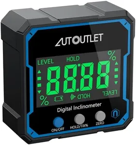 AUTOUTLET Digital Angle Gauge Magnetic Angle Finder with Backlight Display Mini Inclinometer Digital Protractor IP54 Waterproof for Woodworking