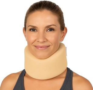 Vive Cervical Collar Neck Brace for Neck Pain and Support for Women & Men - Soft Foam Brace for Pain Relief - Comfortable Corrector Wrap for Posture, Sleeping, Radiculopathy, & Spine (Beige, 4 inch)