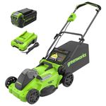 Greenworks - Cordless lawn mower (40 V, 16 inches, brushless), 4.0 Ah battery and charger included