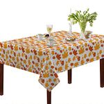 Oasis Home Collection Cotton Print Table Cloth/Cover - Yellow Canadian Leaf - (Pack of - 1) (8 Seater [ 60x90 Inches ])