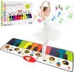 Piano Dance Mat Toys for 1-6 Year Old Boys Girls, Musical Play Mat with 17 Keys Piano Keyboard, Built Built in Sounds & Recording Function for Toddlers Kids Birthday Gifts Present Early Education