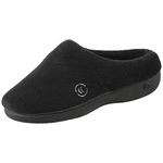 isotoner Women's Classic Hoodback W Memory Foam Slip on Slipper, Black, Numeric_7_Point_5 8