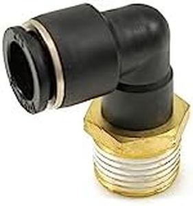 1/2" Male NPT to 1/2" Push-to-Connect Brass Elbow Air Line Fitting