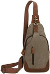 KL928 Canvas Sling Bag Crossbody Backpack Shoulder Casual Rucksack for Men Women