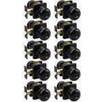 GOBEKOR 10 Pack Black Door Knobs Interior with Lock Privacy Door Knobs Indoor Keyless Square Door Knobs Matte Black Door Handles Bedroom Door Knob with Lock