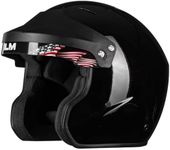 ILM Snell SA2020 Open Face Auto Racing Helmets Lightweight Fiberglass Helmet for Men and Women Model R85 (L, GlossBlack)