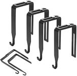 4 Pack Metal Cubicle Hangers Over The Door Mirror Hooks Adjustable Cubicle Hooks Universal Door Hangers for Hats, Fit Panels with 1.4" to 3.5" Thickness (Black)