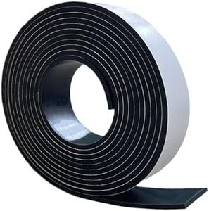 Adhesive Rubber Strips 1/8 (.125)" Thick X 1" Wide X 10'Long, Solid Rubber Strip with Adhesive for DIY Gaskets Crafts Pads Sealing Abrasion Supports Flooring Protection Warehouse