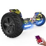 GeekMe Hoverboards,8.5 inch all terrain Hoverboards, Electric Self Balancing Scooter With Powerful Motor LED Lights,APP,Bluetooth speaker, Gift for Children