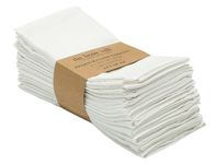 Set of 12 Cloth Napkins (18 X 18 Inches) 100% Cotton Everyday Use Premium Quality Cloth Napkins with Mitered Corners Ultra Soft Perfect Dinner Napkins/Table Napkins - White - The Home Talk