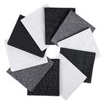 Craftido -43 Options- 100% Cotton Quilting Fabric Bundles 10pcs Fat Quarters 18"x21"(46x53cm) -Medium Weight 5.2 oz- for Quilting, Sewing Project, Patchwork, DIY Crafts – Monochrome