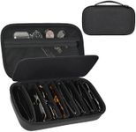 Travel Sunglass Organizer Case for Sojos/for Goodr/for Quay Polarized Sunglasses Men Women, Trendy glasses Storage Holder for Retro Oval/Rectangle Aviator Shady Rays Sun glasses (Bag Only), Black,L