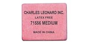 Charles Leonard Eraser, Synthetic, Latex Free, Block Shape, Medium, Pink, 60/Box (71556)