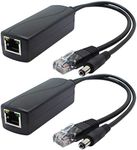 ANVISION 2-Pack Gigabit PoE Splitter, 48V to 12V 2A, IEEE 802.3af Compliant, for Security Camera, AP, Voip and more, AV-PS12-G