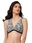 EROTISSCH Black & White Animal Printed Bralette Bra for Women Teen