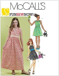 McCall's Patterns M6067 Girls'/Girls' Plus Dresses in 2 Lengths, Size Girl (7-8-10-12-14)