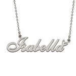 HUAN XUN Silver Pendant Name Necklace Jewelry Personalized for My Bitchs Isabella Birthday Gift