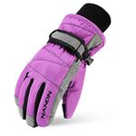 TRIWONDER Kids Winter Ski Gloves Water Resistant Snow Gloves Boys Girls Thermal Warm Gloves Mittens for Children Snowboarding Skiing (Purple, M(8-10 Years))