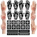 Apcute bridal mehndi stickers for full hand Set of 22 pieces, mehandi stencils stickers tattoo for Women, Girls and Kids, Easy to Use in 4 Steps, 22p-S-462