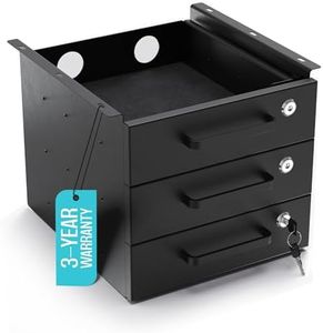 COREMINDED Under Desk Drawer Slide-Out - Lockable Metal Storage Drawers with Cable Management for Office & Home (Triple, Non-Bracketed)