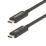 StarTech.com 6ft (2m) Active Thunderbolt 4 Cable - 40Gbps - 100W PD - 4K/8K Video - Thunderbolt Cable - Compatible w/USB4/DP Alt Mode, Thunderbolt 3, USB 3.2/Type-C (A40G2MB-TB4-CABLE)