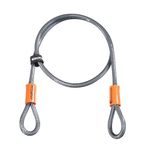 Kryptonite KryptoFlex Security Cable, 2.6FT/4FT/7FT/30FT Long Braided Steel Flex Bike Lock Anti-Theft Cable with Looped Ends for Outdoor Equipment, U-Lock and Padlock, 5mm-10mm Thick