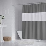 DUFU Shower Curtain Mould, 3D Clear ECO Shower Curtain Beige Waterproof & Washable,with 12 Rustproof Hooks, for Bath Tub and Shower Stall, 200 x 180 cm