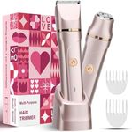 Bikini Trimmer for Women 2-in-1 – Rechargeable Electric Razors for Women, Painless Electric Shaver for Bikini, Underarm, Legs, Arms – IPX7 Waterproof, Compact Travel Design
