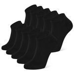 Closemate 10 Pairs Ankle Trainer Sport Socks for Men Women Cotton Low Cut Short Socks (10 Black, Size L)