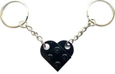 Capricorn Goods - Lego Heart Keyring Keyrings For Men Valentines Keyrings Lego Keyring Heart Keychain Keyring Valentines (Black)