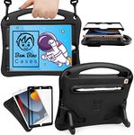 Bam Bino Space Suit Kids iPad Case for 9th/8th/7th Generation (2021/2020/2019) with Pencil Holder, Shoulder Strap, Handle, Stand, Built-in Screen Protector Full-Body Shockproof Cover - 10.2 Inch