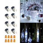 ZNYCYE Solar Powered Wine Bottle Lights,8 Pack Solar String Fairy Lights Outdoor Waterproof Cork Lights for Wedding Holiday Garden Patio Pathway Outdoor Decorative (Cool White)