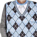 Classy Pal, Adult Bibs for Men Washable, Dress ‘n Dine™ Clothing Protectors for Eating, Senior Adult Bib Terry Cloth Crumb Catcher, Embroidered Design, Waterproof & Reusable (Argyle Sweater)