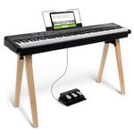 Alesis Recital Home Digital Piano with 88 Hammer Action Weighted Keys, Stand, Pedals and Lessons, Black