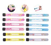 Child Safety ID Wristband, 12pcs Reusable&Waterproof Safety ID Bracelets for Kids Anti-Lost Child Travel ID Bands for Children Field Trip&Outdoor Activity