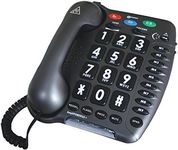 Geemarc Ultra Amplified Corded Telephone, Loudest Telephone Available, Black