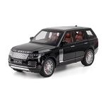 1:24 Land Rover Range Rover SUV Car Model Simulation Sound and Light Pull Back Alloy Car Collection Ornaments Boy Toy Car Gifts (Black)