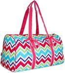 NGIL Quilted Duffle Bag 20-inch, Chevron Print (Multicolor Pink)