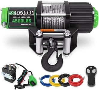 STEGODON 4500 lb Winch 12V Waterproof Electric Winch,ATV/UTV Winch with Steel Cable Winch with Wireless Remote and Roller Fairlead