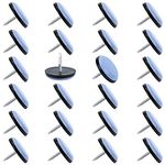 24 Pack Chair Glides, Nail On Chair Gliders (1 Inch Diameter), Teflon Chair Glides for Hardwood Floor, Carpet, Wooden Furniture, PTFE (Teflon) Furniture Leg Moving Pads