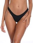 RELLECIGA Women's Black Thong Bikin