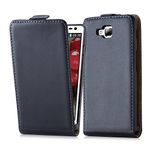 cadorabo Case works with LG OPTIMUS L9 II (2.Gen) in CAVIAR BLACK - Flip Style Case made of Smooth Faux Leather - Wallet Etui Cover Pouch PU Leather Flip