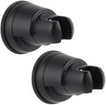 iFealClear 2 Pack Vacuum Suction Cup Shower Head Holder, Removable Handheld Shower Head Holder, Showerhead Sprayer Bracket, No Drill and Height Adjustable, Extra Adhesive 3M Disc, Matte Black